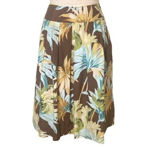 Tommy Bahama Brown Floral A-Line Skirt